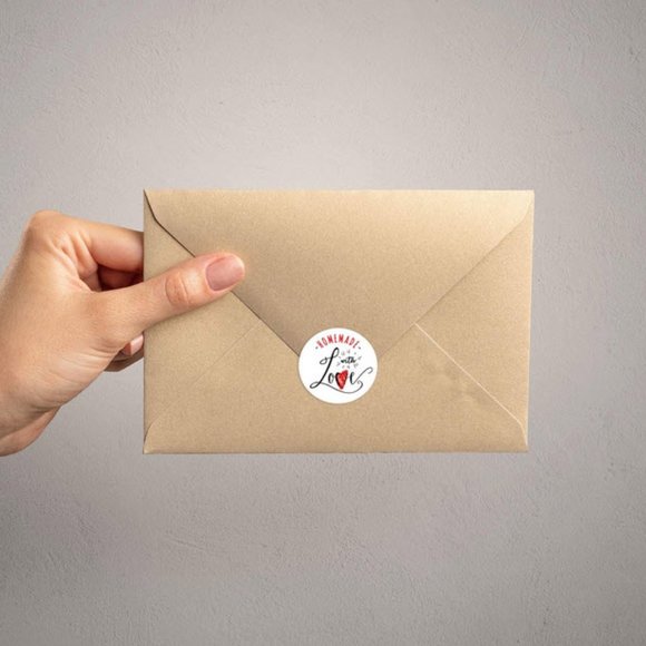 500 Homemade with Love wafer stickers - Picture 2 of 6